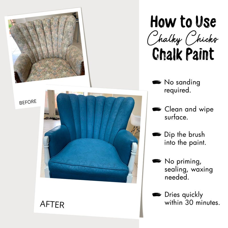 Chalky Chicks All-in-One Chalk Paint for Furniture or Cabinet - 16 Fl Oz - Matte Finish Lava Cake (Dark Brown) for Metal, Wood Furniture Paint - No Sanding All-in-One for Home Decor & Crafts, USA Made - Image 5